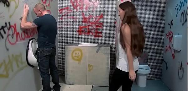 Tiffany Doll Fucked in a Public Toilet